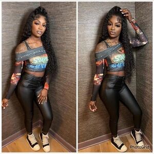 Stylish Graphic Off-Shoulder blouse